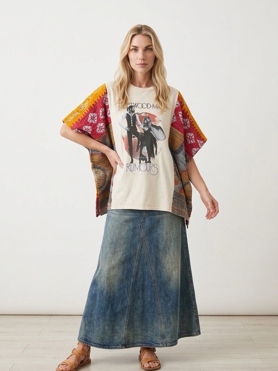 Phreshnouveau Tops - Handcrafted Upcycled FLEETWOOD MAC Kantha Tunic NWT One Size
